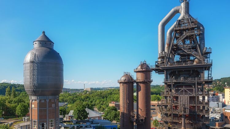 Blick auf das Hüttenareal in Neunkirchen