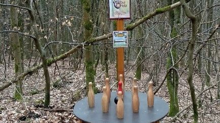 Kegelspiel im Wald