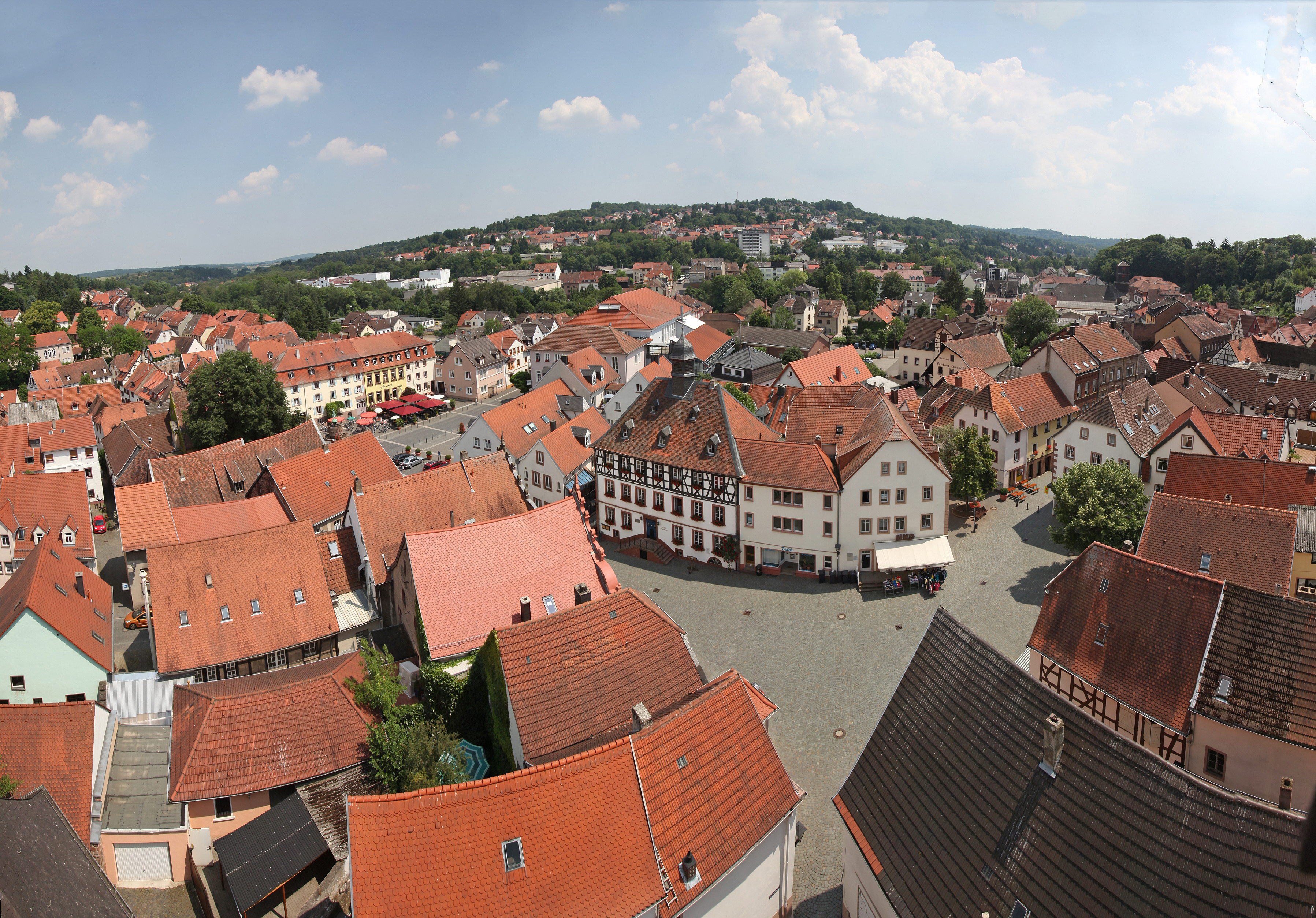 Blick von oben über die Ottweiler Altstadt